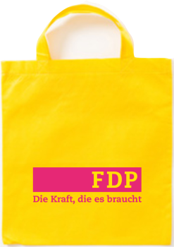 PP-Tasche gelb mit kurzen Henkeln